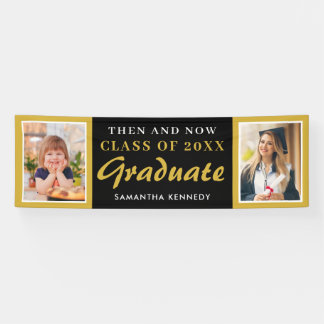 Black Then and Now Class of 2026 Graduation Photo  Banner