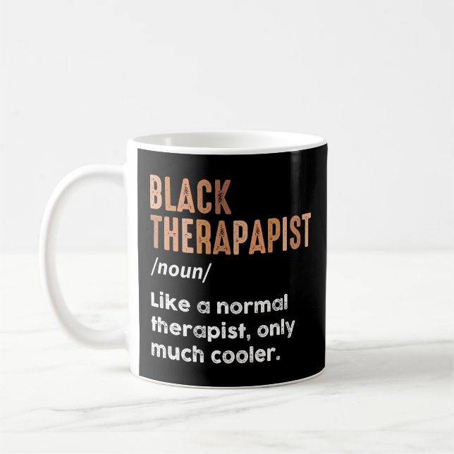 Black Therapist Definition Funny African American Coffee Mug (Left)
