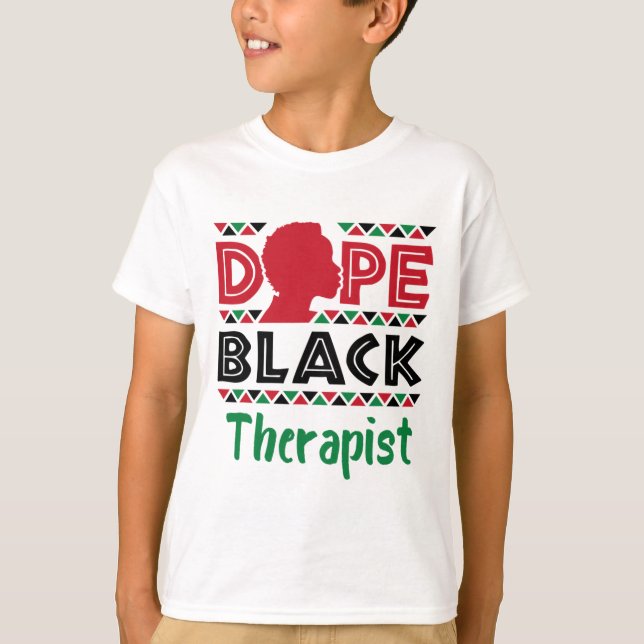 Black Therapist Mental Health Psychology Counselin T-Shirt (Front)