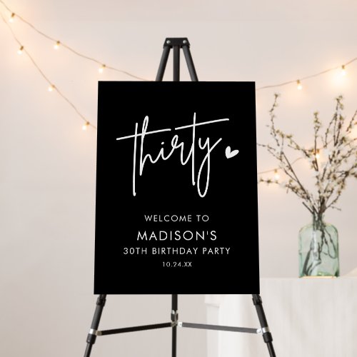 Black Thirty 30th Birthday Party Decor Welcome