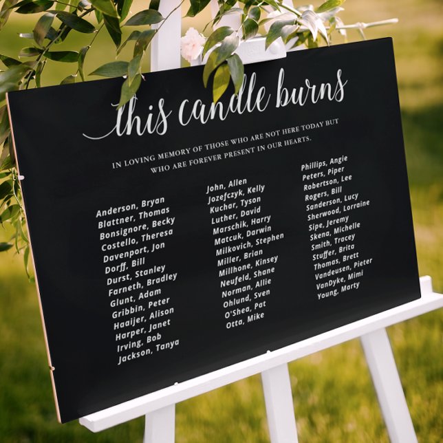 Black This Candle Burns Class Reunion Memorial Foam Board (Creator Uploaded)