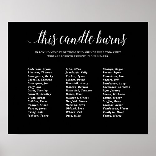 Black This Candle Burns Class Reunion Memorial Poster