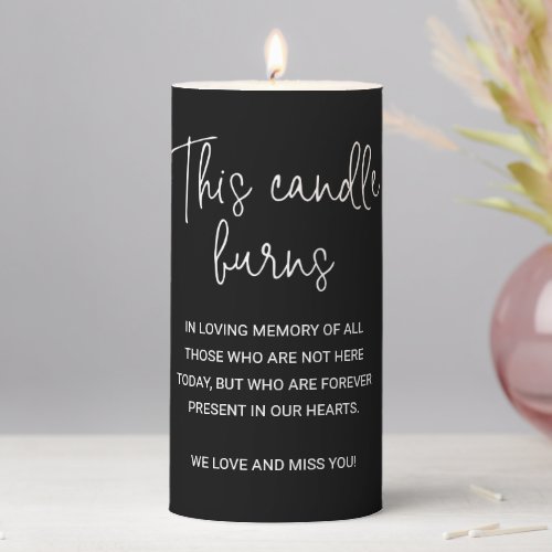 Black This Candle Burns In Loving Memory Wedding