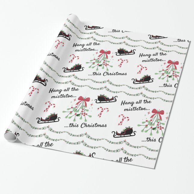 Black This Christmas Song Wrapping Paper (Unrolled)