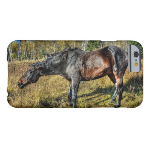 Black Thoroughbred Percheron Shaking Off Water Barely There iPhone 6 Case