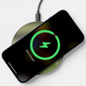 Black Three Letter Monogram Pet Photo Wireless Charger (Phone)