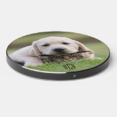 Black Three Letter Monogram Pet Photo Wireless Charger (Front 2)