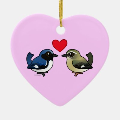 Black-throated Blue Love Ceramic Ornament