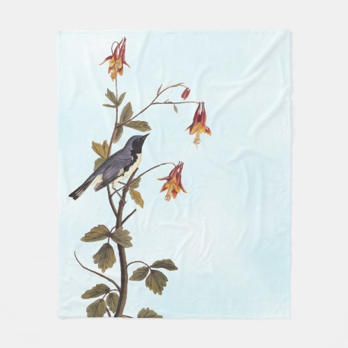 Black_Throated Blue Warbler Audubon Bird Lover Fleece Blanket
