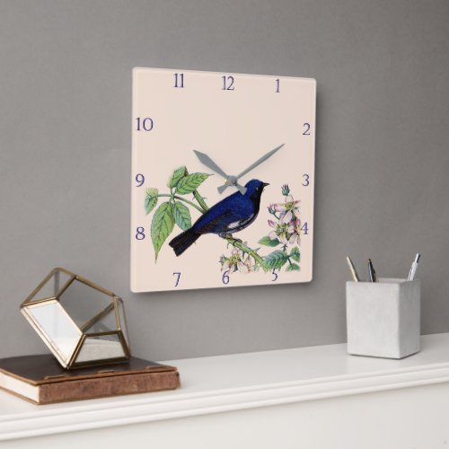 Black Throated Blue Warbler Square Wall Clock