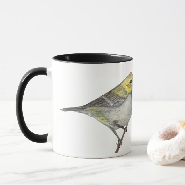 Black-throated Green Warbler Mug (With Donut)