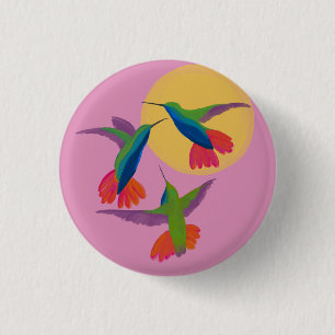 Black Throated Mango Hummingbird Art Button