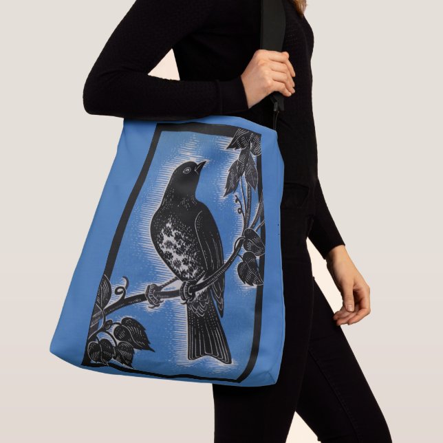 black thrush with blue crossbody bag (Close Up)