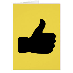 Black Thumbs Up Symbol Sign Mark Greeting Card