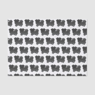 Black Tibetan Spaniel Cute Cartoon Dog Pattern Tissue Paper