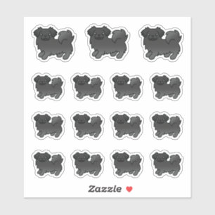 Black Tibetan Spaniel Cute Cartoon Dogs Sticker