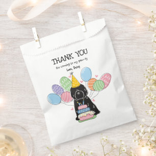 Black Tibetan Terrier Birthday Thank You Favor Bag