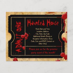 Black Ticket Blood Splatter Haunted House Flyers