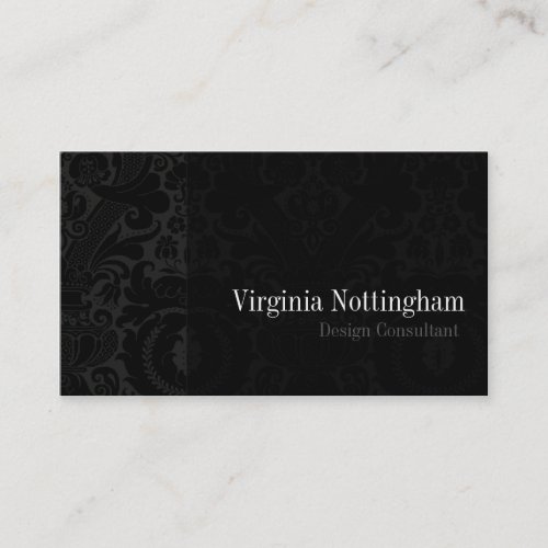 Black Tie #1 Chic Damask Business Card