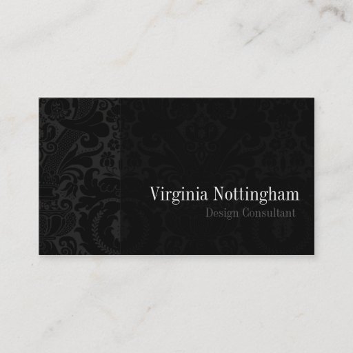 Customizable Black Tie #1 Chic Damask Business Card