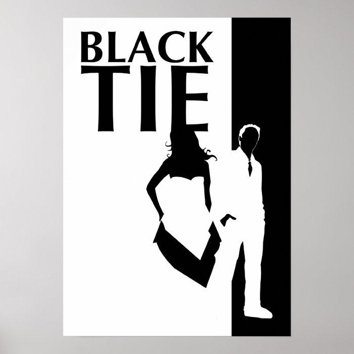 black tie affair  man & woman silhouette posters