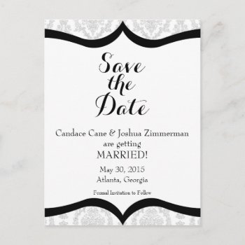 Black Tie Affair Save The Date Announcement Postcard by cami7669 at Zazzle