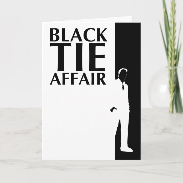 black tie affair : serious silhouette invitation (Front)