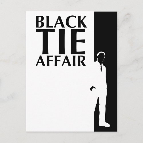 black tie affair  serious silhouette postcard