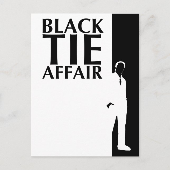 black tie affair : serious silhouette postcard (Front)