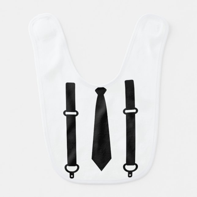 Black Tie and Braces Baby Bib (Front)