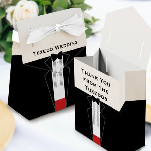 Black Tie Bachelor Party Thank You Tuxedo Favor Boxes