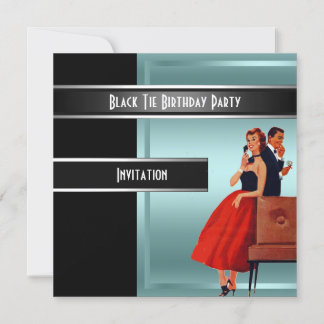 Black Tie birthday Party Invitation