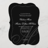 Black Tie | Black White | Wedding Invitation (Front/Back)