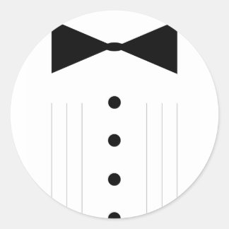 black tie bowtie tuxedo classic round sticker