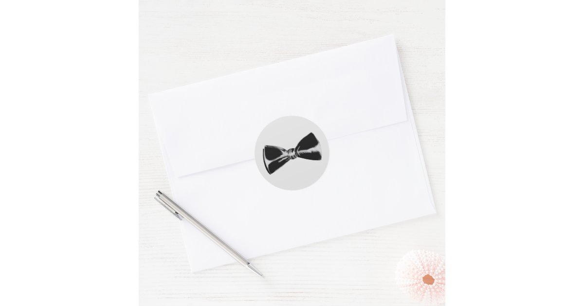 Black tie classic round sticker | Zazzle
