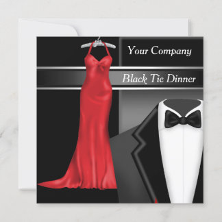 Black Tie Corporate Dinner Party Invitation