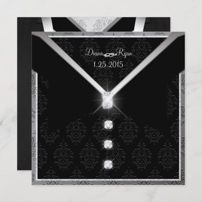 Black Tie Diamond Invitation (Front/Back)