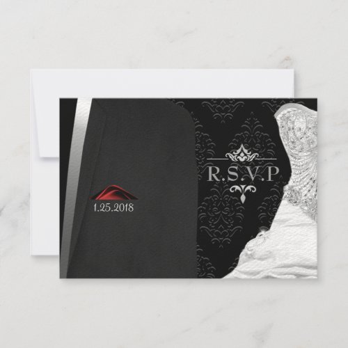 Black Tie Diamond RSVP RSVP Card