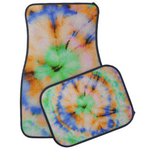Black Tie Dye, Grungy Vintage. Car Floor Mat
