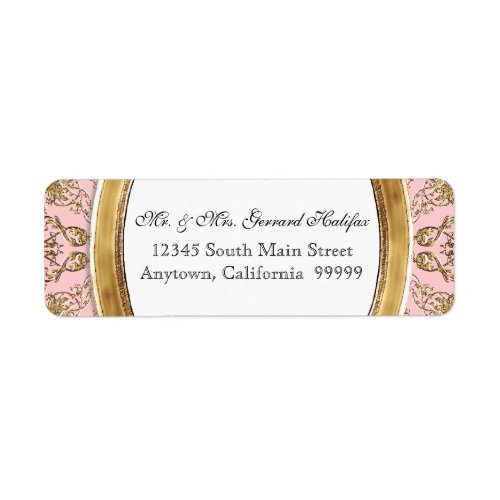 Black Tie Elegance 2 Golden Matching Address Label