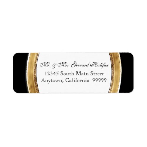 Black Tie Elegance 2 Golden Matching Address Label