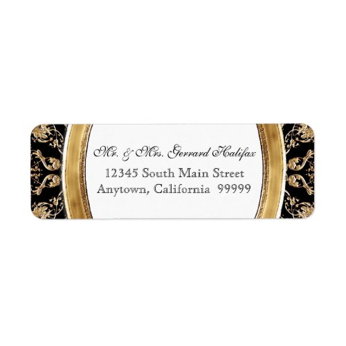 Black Tie Elegance 2 Golden Matching Address Label