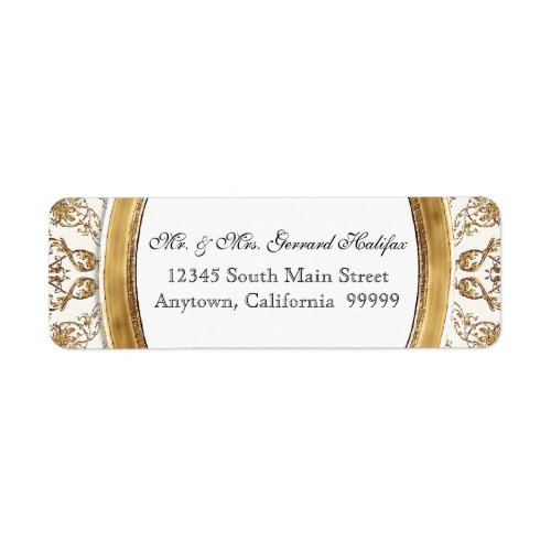 Black Tie Elegance 2 Golden Matching Address Label