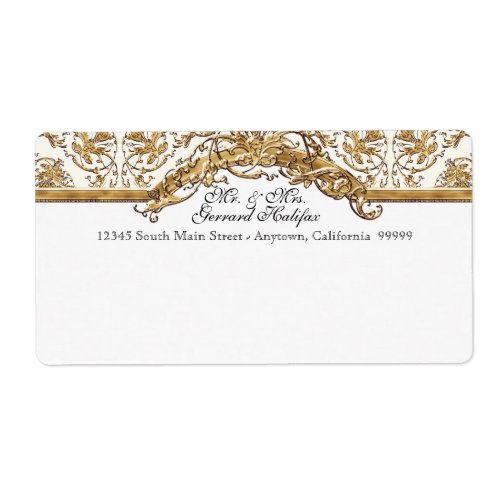 Black Tie Elegance 2 Golden Matching Address Label