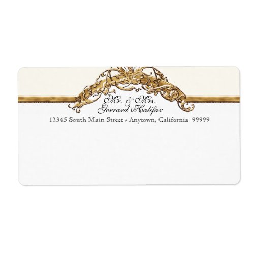 Black Tie Elegance 2 Golden Matching Address Label