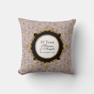 Black Tie Elegance 2, Golden Wedding Anniversary Throw Pillow