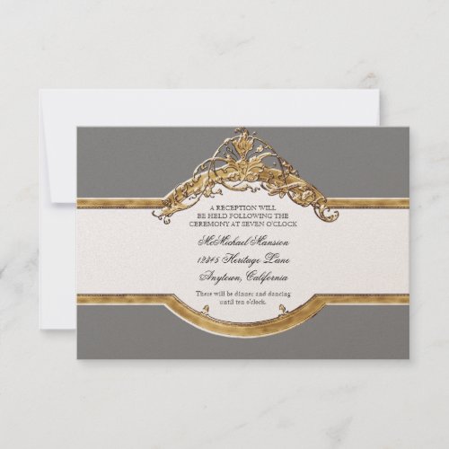 Black Tie Elegance 2 Golden Wedding Reception Invitation