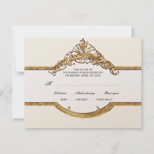 Black Tie Elegance 2, Golden Wedding RSVP Cards
