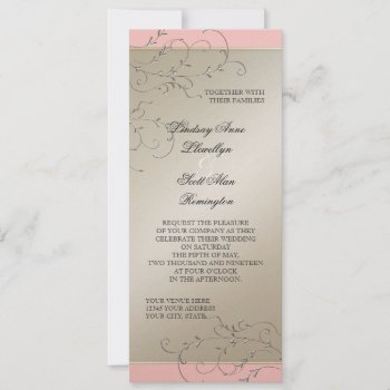 Black Tie Elegance  Champagne Silver Wedding Invitation by AudreyJeanne at Zazzle
