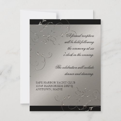 Black Tie Elegance, Reception Invitations